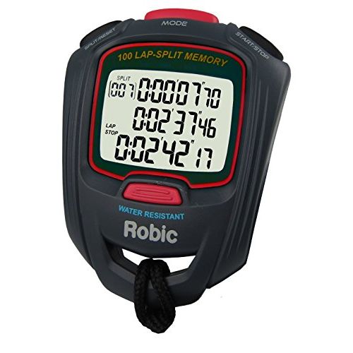  Robic SC-717W 100 Dual Memory Stopwatch, Slate/Red