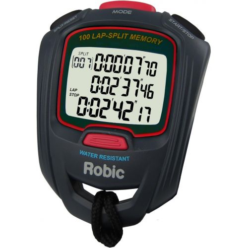  Robic SC-717W 100 Dual Memory Stopwatch, Slate/Red