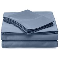 Robin Wilson Home 500TC Bedsheet Set, Slate Blue Bed Sheets, Cal King, 4 Piece