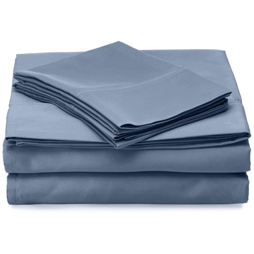  Robin Wilson Home 500TC Bedsheet Set, Slate Blue Bed Sheets, Cal King, 4 Piece