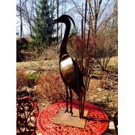 /RobinsGardenArt Metal Heron & Crane Metal Garden Ornament
