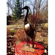 RobinsGardenArt Metal Heron & Crane Metal Garden Ornament