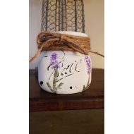 /RobinsRustics Lilac Handpainted Mason Jar