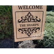 Robinssassystitches personalized burlap flag, personalized garden flag, personalized yard flag, Mothers day gifts, wedding gifts, burlap flags, welcome signs