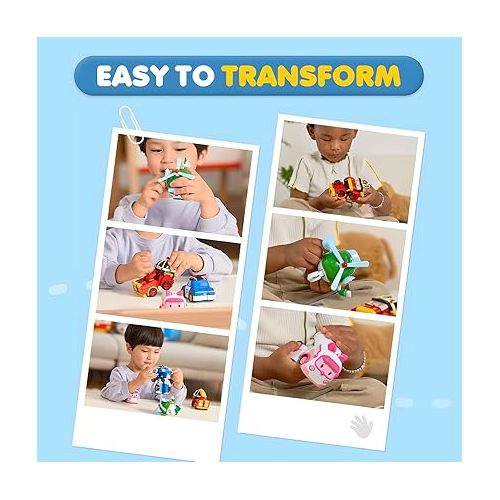  Robocar Poli 2 Pack Poli + Helly Transforming Robot Toys, 4