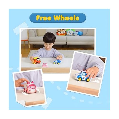  Robocar Poli 2 Pack Poli + Helly Transforming Robot Toys, 4