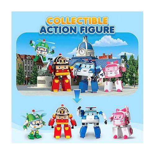  Robocar Poli 2 Pack Poli + Helly Transforming Robot Toys, 4