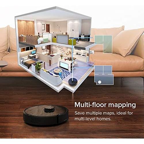  Roborock S6 Robot Vacuum, Robotic Vacuum Cleaner and Mop with Adaptive Routing, Selective Room Cleaning, Super Strong Suction, and Extra Long Battery Life, APP & Alexa Voice Contro