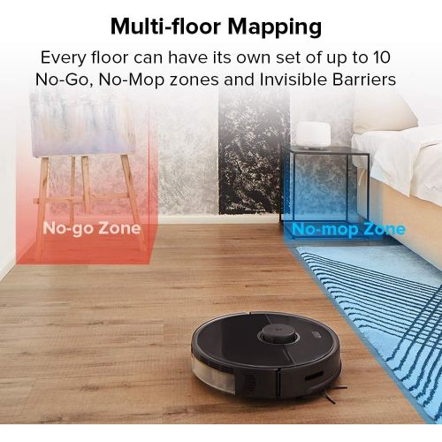  Roborock S5 MAX Robot Vacuum and Mop, Robotic Vacuum Cleaner with E-Tank, Lidar Navigation, Selective Room Cleaning, Super Powerful Suction and No-mop Zones