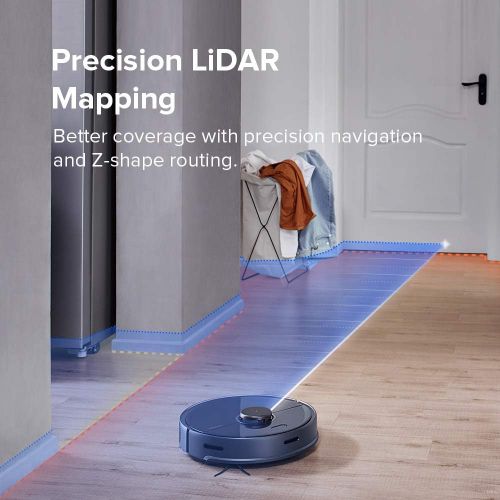  roborock S5MAX Saugroboter mit Wischfunktion, staubsauger Roboter mit Elektrischer Wassertank, Wisch-Sperrzonen, Laser-Navigation und selektive Zimmerreinigung, fuer Tierhaare und d