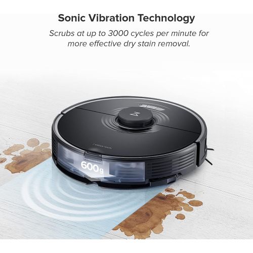  roborock S7+ Robot Vacuum and Sonic Mop with Self-Empty Dock, Stores up to 60-Days of Dust, Auto Lifting Mop, Ultrasonic Carpet Detection, 2500Pa Suction, Black