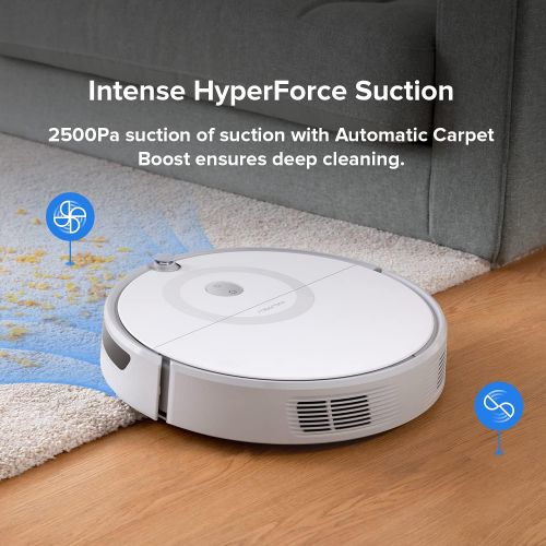  roborock E5 Mop Robot Vacuum Cleaner, 2500Pa Strong Suction, Wi-Fi Connected, APP Control, Compatible with Alexa, Ideal for Pet Hair, Carpets, Hard Floors (White)