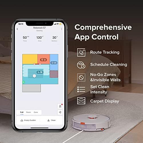  roborock S7 Robot Vacuum and Mop, 2500PA Suction & Sonic Mopping, Robotic Vacuum Cleaner with Multi-Level Mapping, Works with Alexa, Mop Floors and Vacuum Carpets in One Clean, Per