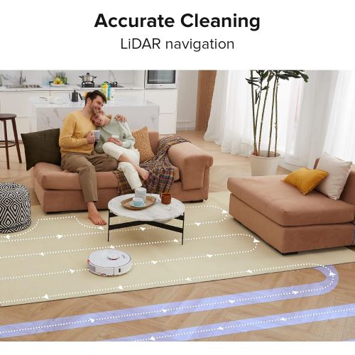  roborock S7 Robot Vacuum and Mop, 2500PA Suction & Sonic Mopping, Robotic Vacuum Cleaner with Multi-Level Mapping, Works with Alexa, Mop Floors and Vacuum Carpets in One Clean, Per