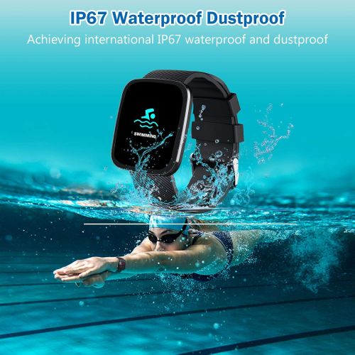  RobotsDeal H4 Smart Watch, Fitness Tracker Touch Screen with Heart Rate Sleep Monitor IP67 Waterproof Activity Watch with Calorie Counter & Pedometer, Stopwatch for Women Men