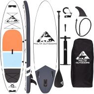 Polar Outdoors by Roc Inflatable Stand Up Paddle Board with Premium SUP Paddle Board Accessories, Wide Stable Design, Non-Slip Comfort Deck for Youth & Adults.