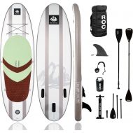 Roc Inflatable Stand Up Paddle Board with Premium sup Accessories & Backpack, Non-Slip Deck, Waterproof Bag, Leash, Paddle and Hand Pump.