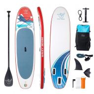 Roc WAVEY BOARD Inflatable Stand Up Paddle Board 6 Thick SUP Board PVC with Adjustable Paddle Backpack Pump and Bottom Fin for All Skill Levels Youth & Adult Surfboard Double Layer