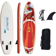 Roc ISUNLIT Inflatable Stand Up Paddle Board for All-Skilled Levels (6 Inches Thickness) with Complete SUP Accessories & Bag, Leash, Paddle, Tail fin, High Pressure Hand Pump and Repai
