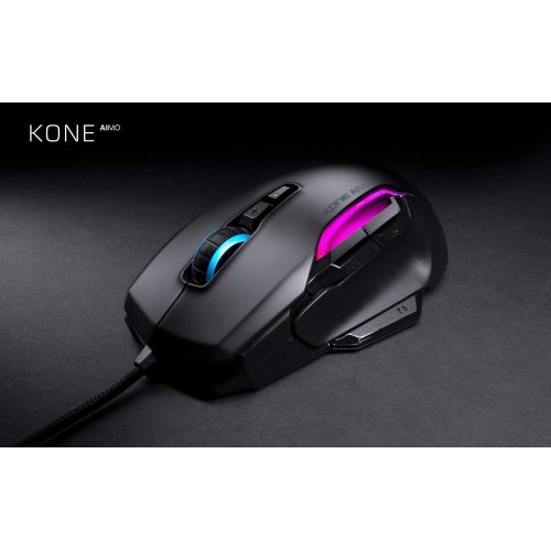  [아마존베스트]Roccat Kone AIMO gaming mouse (high precision, optical Owl-Eye sensor (100 to 16,000 Dpi), RGB AIMO LED lighting, 23 programmable buttons, designed in Germany, USB), black (remaste