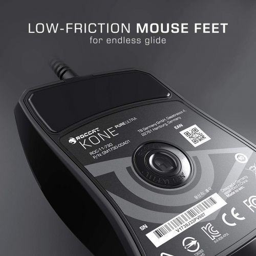  [아마존베스트]Roccat Kone Pure Ultra-Light Ergonomic Gaming Mouse Optical Sensor 16000 dpi RGB Lighting 66G Ultra Light Black