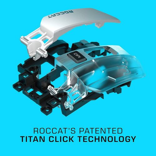  [아마존베스트]Roccat Kain 202 AIMO RGB Gaming Maus (16.000 DPI Owl-Eye Sensor, Kabellos, Titan Click Technologie), weiss