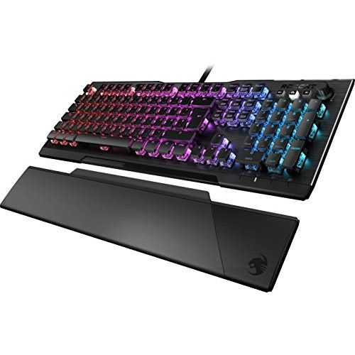  [아마존베스트]Roccat Vulcan 121 - mechanical gaming keyboard, AIMO LED single key illumination, titanium switches, aluminum surface, multimedia keys, palm rest, tactile switch, black