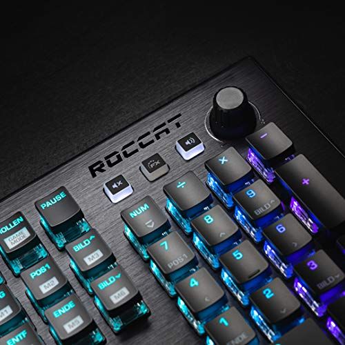  [아마존베스트]Roccat Vulcan 121 - mechanical gaming keyboard, AIMO LED single key illumination, titanium switches, aluminum surface, multimedia keys, palm rest, tactile switch, black