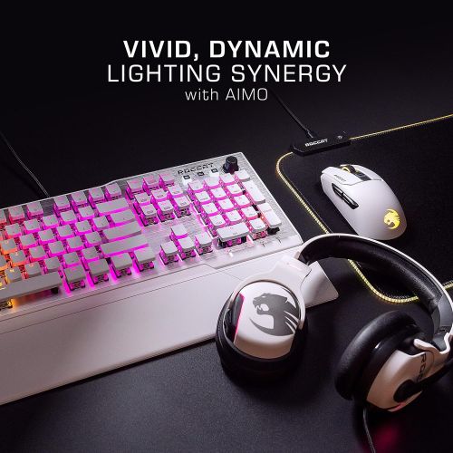  [아마존베스트]Roccat Vulcan 122 - mechanical gaming keyboard, AIMO LED single key illumination, titanium switches, aluminum surface, multimedia keys, palm rest, tactile switch, white