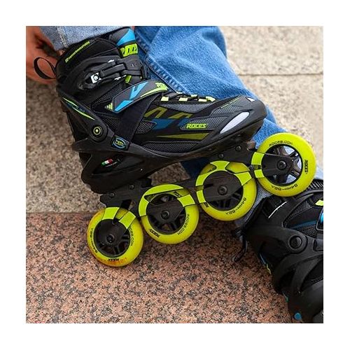  Roces Men's Helium II TIF Lightweight Breathable Adjustable Fitness Sporty Outdoor Four 84mm Wheel Inline Racing Skates with Easy Entry System & Invisible Frame