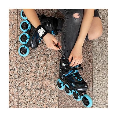  ROCES Women's Helium II TIF Lightweight Breathable Adjustable Fitness Sporty Outdoor Four 84mm Wheel Inline Racing Skates with Easy Entry System & Invisible Frame
