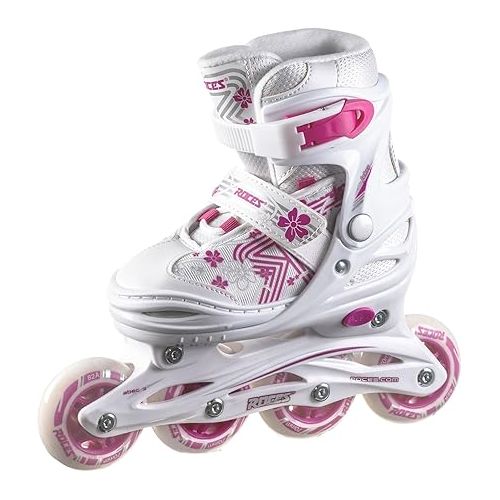  ROCES Girls' Jokey 3.0 Outdoor Adjustable Size Comfort 4-Wheel Children Racing Inline Skates with Micrometric Buckle, Polypropylene Shell & Frame