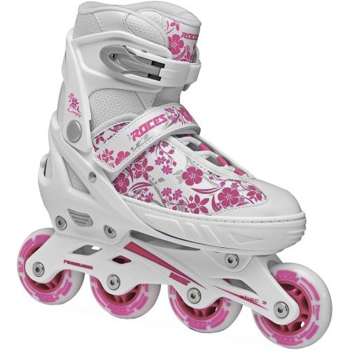  Roces 400809 Womens Model Compy 8.0 Adjustable Inline Skate, US 5-8, White/Violet