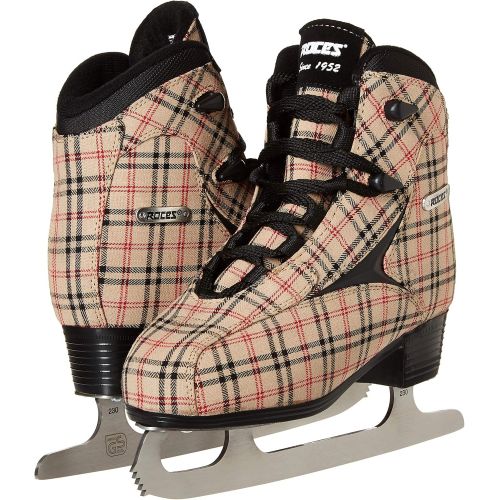  Roces Womens Brits Figure Ice Skate Superior Italian Sand Plaid 450557 00010