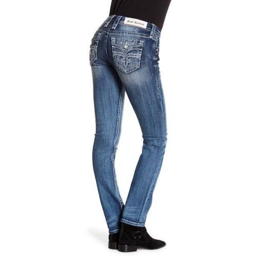  Rock Revival Distressed Straight Leg Jeans