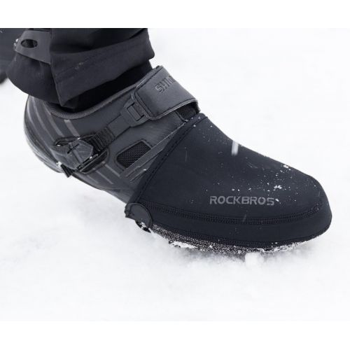  [아마존베스트]RockBros Cycling Bike Shoe Toe Cover Warmer Protector Winter Thermal Black 1 Pair for Men Women