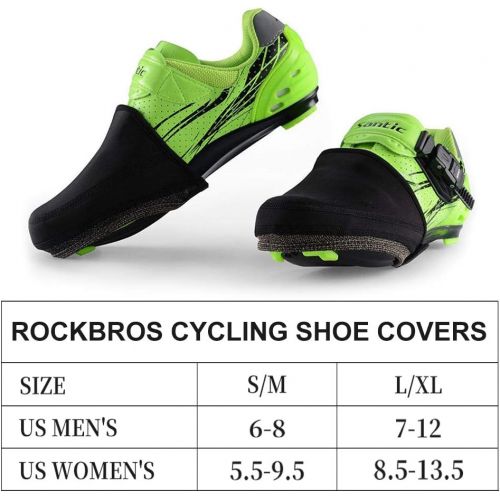  [아마존베스트]RockBros Cycling Bike Shoe Toe Cover Warmer Protector Winter Thermal Black 1 Pair for Men Women