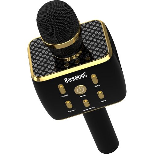  RockDaMic Karaoke Wireless Bluetooth Microphone [NO KARAOKE MACHINE NEEDED] Mic for Kids - Voice Echo & Works as Speaker - Aluminum Alloy - Works for Android and iPhone [ENTERTAIN
