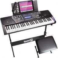 RockJam 61 Key Keyboard Piano With LCD Display Kit, Stand, Bench, Headphones, Simply App & Keynote Stickers