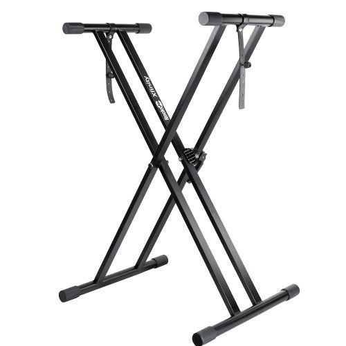  RockJam Xfinity Heavy-Duty, Double-X, Pre-Assembled, Infinitely Adjustable Piano Keyboard Stand with Locking Straps