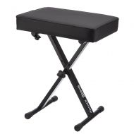 RockJam KB100 Adjustable Padded Keyboard Bench, X-Style, Black