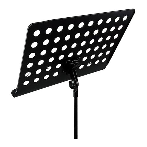  RockJam Adjustable Orchestral Sheet Music Stand. & Amazon Basics Adjustable Boom Height Microphone Stand with Tripod Base, Up to 85.75 Inches - Black