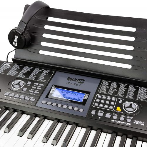  [아마존 핫딜] [아마존핫딜]RockJam 61-Key Electronic Keyboard Piano SuperKit with Stand, Stool, Headphones & Power Supply, Black - RJ561