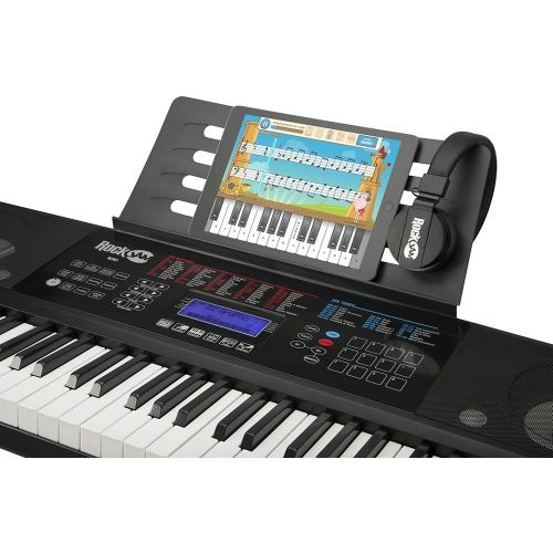  [아마존핫딜][아마존 핫딜] RockJam RJ761 61 Key Electronic Interactive Teaching Piano Keyboard with Stand, Stool, Sustain Pedal and Headphones (RJ761-SK)