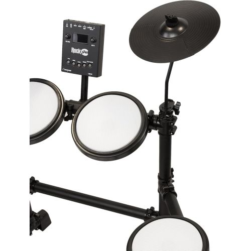  [아마존 핫딜] [아마존핫딜]RockJam Mesh Head Kit, Eight Piece Electronic Drum Kit with Mesh Head, Easy Assemble Rack and Drum Module including 30 Kits, USB and Midi connectivity