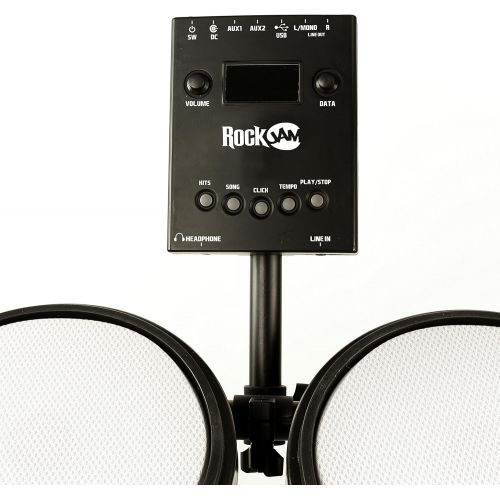  [아마존 핫딜] [아마존핫딜]RockJam Mesh Head Kit, Eight Piece Electronic Drum Kit with Mesh Head, Easy Assemble Rack and Drum Module including 30 Kits, USB and Midi connectivity