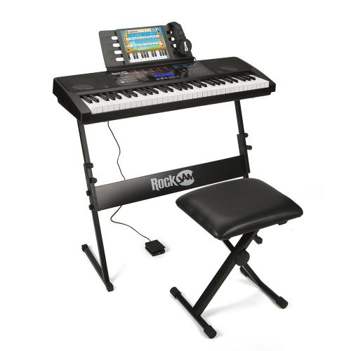  [아마존 핫딜]  [아마존핫딜]RockJam RJ761-SK Key Elektronische interaktive Klaviertastatur mit Stander, Hocker, Sustain-Pedal, Kopfhoerern und Simply Piano-Anwendung