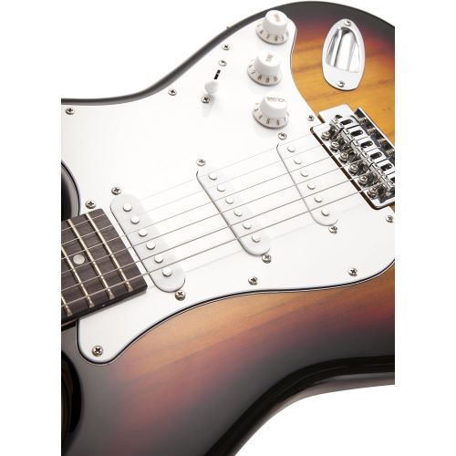  RockJam 6 ST Style Electric Guitar Super Pack with Amp, Gig Bag, Strings, Strap, Picks, Sunburst (RJEG02-SK-SB)