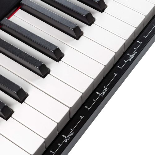  RockJam 88-Key Beginner Digital Piano with Full-Size Semi-Weighted Keys, Power Supply, Simply Piano App Content & Key Note Stickers, Black