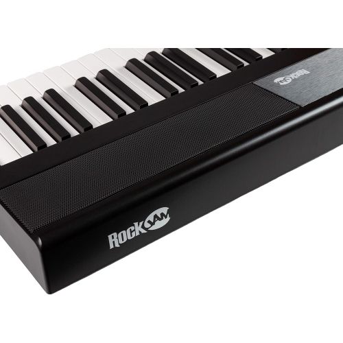  RockJam 88-Key Beginner Digital Piano with Full-Size Semi-Weighted Keys, Power Supply, Simply Piano App Content & Key Note Stickers, Black